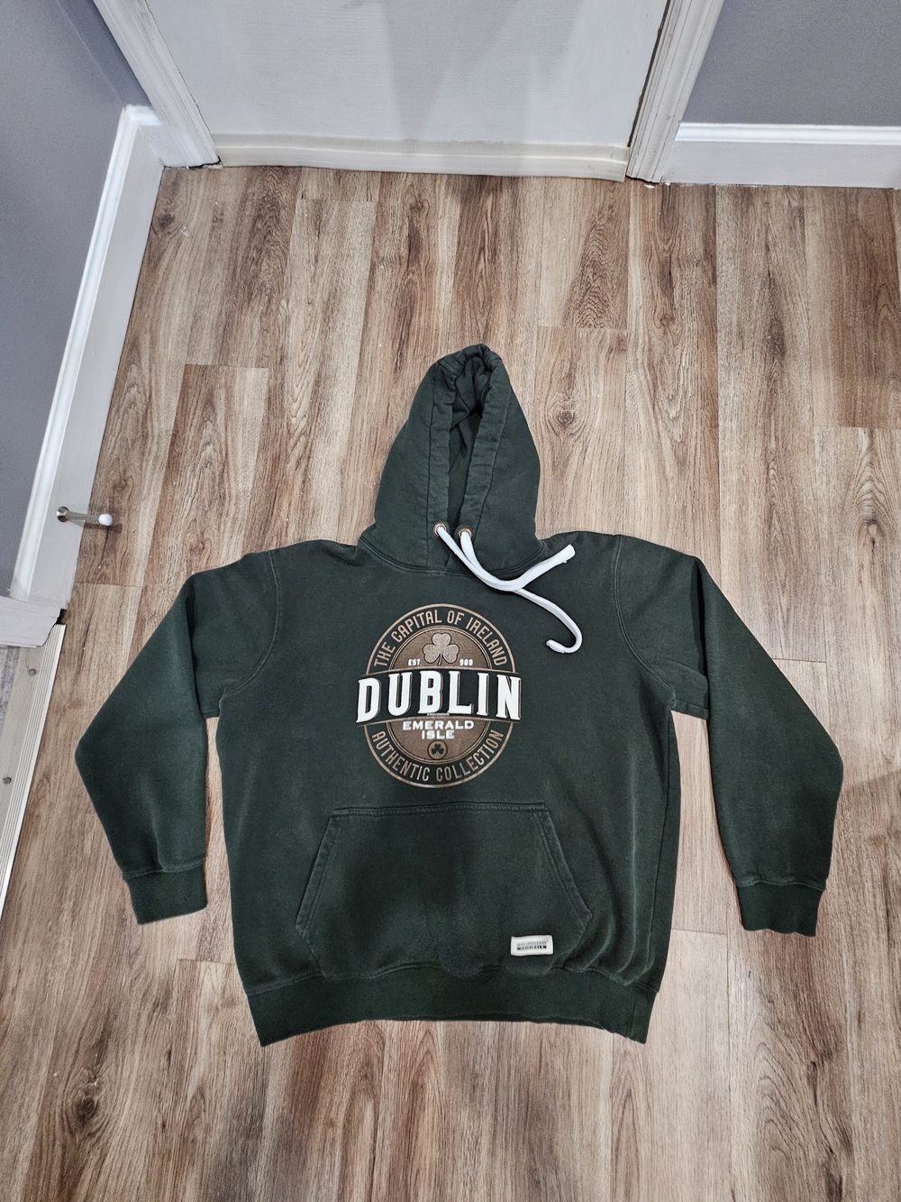 Dublin Emerald Green Pullover Hoodie with Graphic Logo